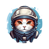 AI generated cat astronaut art illustrations for stickers, tshirt design, poster etc png