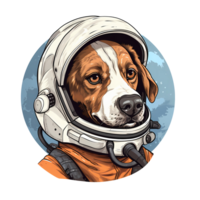 AI generated dog astronaut art illustrations for stickers, tshirt design, poster etc png