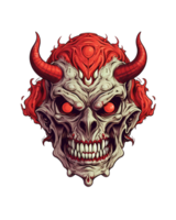 ai gegenereerd demon kunst illustraties voor stickers, t-shirt ontwerp, poster enz png