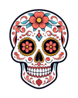 AI generated Skull sugar art illustrations for stickers, tshirt design, poster etc png