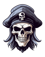 ai généré crâne pirate art des illustrations pour autocollants, T-shirt conception, affiche etc png