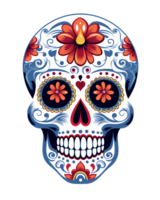 AI generated Skull sugar art illustrations for stickers, tshirt design, poster etc png