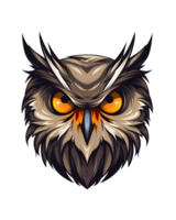 AI generated owl art illustrations for logo, stickers, tshirt design, poster etc png