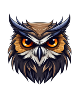 AI generated owl art illustrations for logo, stickers, tshirt design, poster etc png