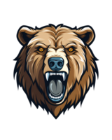 AI generated bear art illustrations for logo, stickers, tshirt design, poster etc png