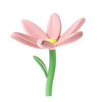 3d rose printemps Cerise fleur fleur transparent. comprenant pétales, et bourgeon. graphique mignonne élément conception pour la toile, salutation carte png