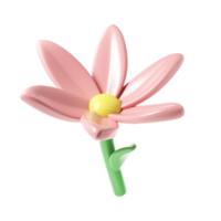 3d Pink spring cherry blossom flower transparent. Including petals, and bud. Graphic cute element design for web, greeting card png