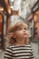 AI generated Banner-Perfect Little Fashion Icons Trendy Parisian-Inspired Kids' Outfits photo