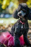 AI generated Tutu Twirls Poodle Glamour Unleashed in the Park photo