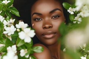 AI generated Fresh Green Beauty Spring Banner Elegance for Every Woman photo