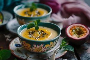 ai generado postre caleidoscopio un banquete para el ojos en nikkei fusión foto