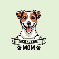 Jack Russell mamá tipografía camiseta diseño ilustración Pro vector