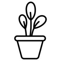 planta decoración icono línea vector ilustración