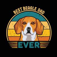 mejor beagle papá nunca tipografía retro camiseta diseño, Clásico tee camisa Pro vector