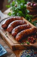 ai generado portugués culinario elegancia sabroso receta en gente cerámico foto