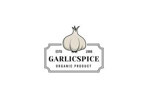 garlic spice logo vector icon illustration