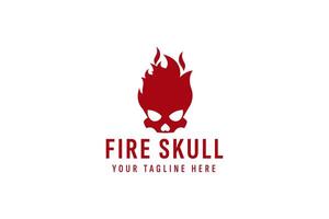 fire skull logo vector icon illustration