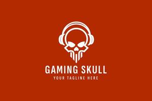 gaming skull logo vector icon illustration