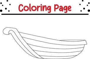 wooden boat coloring page for kids vector