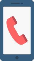 icono plano de llamada telefónica vector