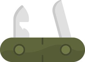 suizo cuchillo plano icono vector