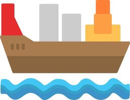 Cargo Ship Flat Icon vector