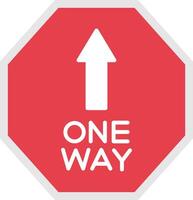 One Way Flat Icon vector
