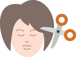 mujer pelo plano icono vector