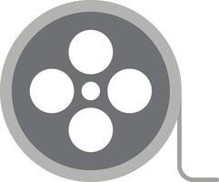 icono plano de carrete de película vector