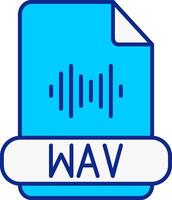 Wav Format Blue Filled Icon vector