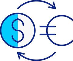 Money Exchange Blue Filled Icon vector