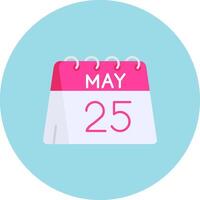 25th of May Flat Circle Icon vector