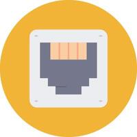 Ethernet Flat Circle Icon vector