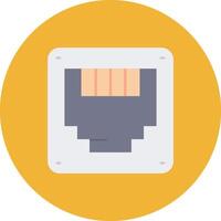 Ethernet Flat Circle Icon vector