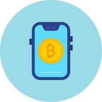 Bitcoin Flat Circle Icon vector