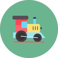 Toy train Flat Circle Icon vector