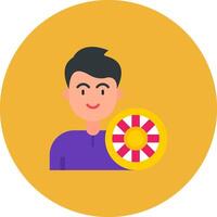 Lifesaver Flat Circle Icon vector