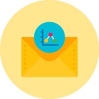 Analytics Flat Circle Icon vector