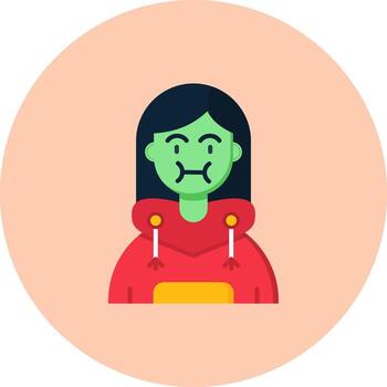 enfermedad plano circulo icono vector