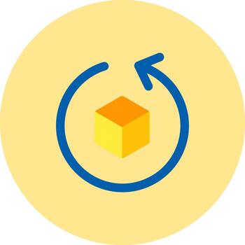 Rotate object Flat Circle Icon vector