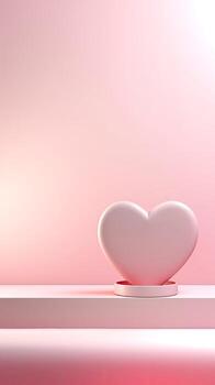 AI generated Pink minimalist background mock up with podium for product placement display or showcase. photo