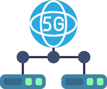 red servidor plano icono vector