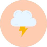 Lightning Flat Circle Icon vector