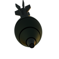 Mortar rocket explosive isolated on background. 3d rendering - illustration png