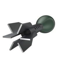 Mortar rocket explosive isolated on background. 3d rendering - illustration png