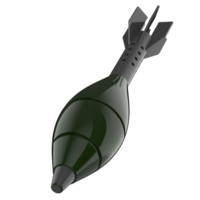 Mortar rocket explosive isolated on background. 3d rendering - illustration png