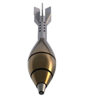 Mortar rocket explosive isolated on background. 3d rendering - illustration png