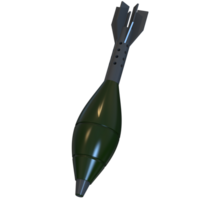 Mortar rocket explosive isolated on background. 3d rendering - illustration png