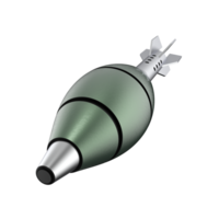 Mortar rocket explosive isolated on background. 3d rendering - illustration png