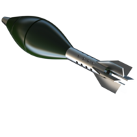 Mortar rocket explosive isolated on background. 3d rendering - illustration png